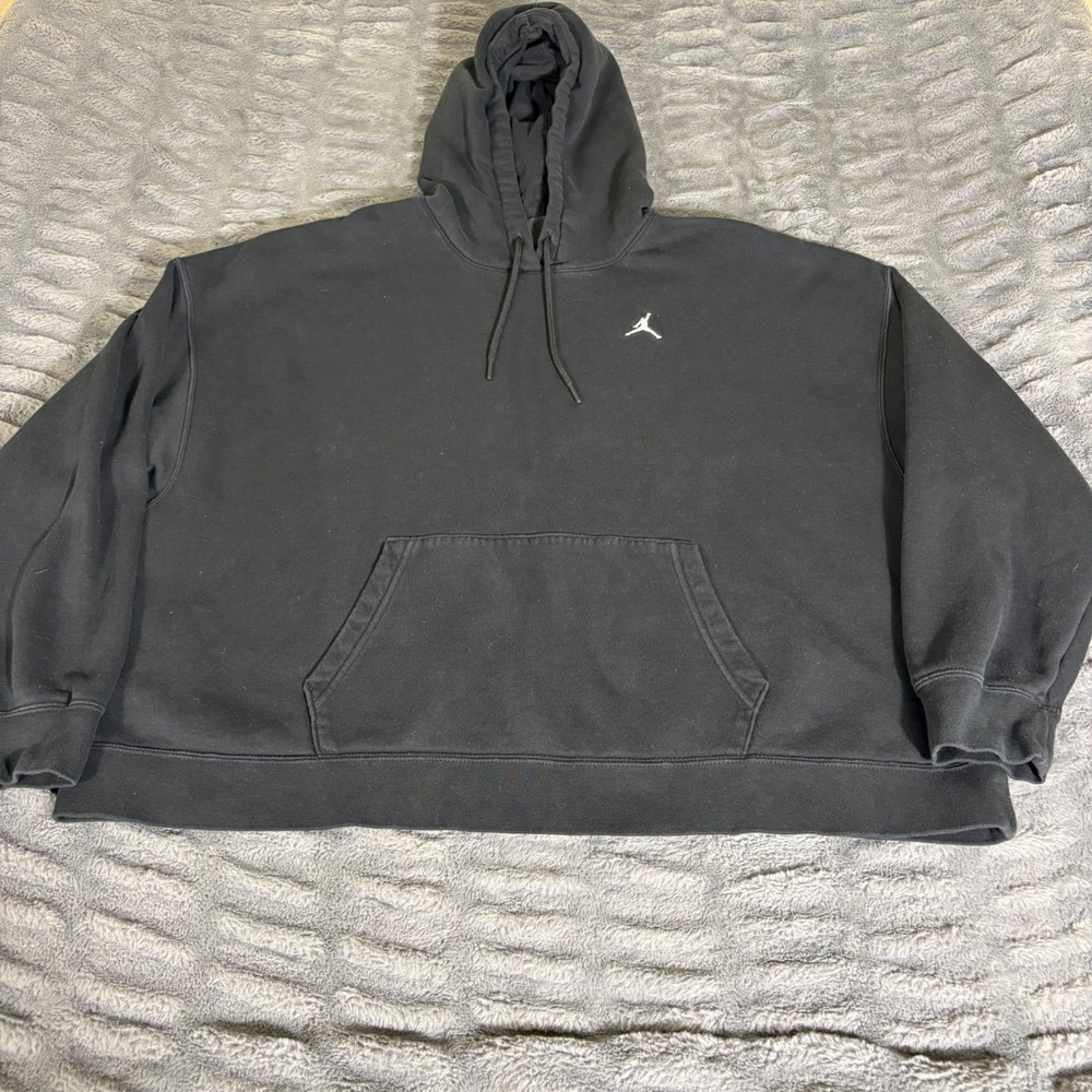 Jordan Womens Essentials Fleece Hoodie Black Loose Fit DQ4458-010 XL